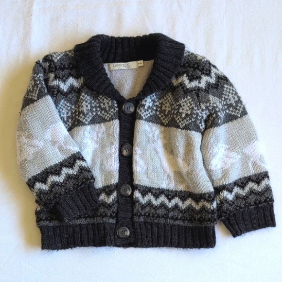 George Other - george fleece-lined acrylic knit shawl collar cardigan sweater 18-24 months baby